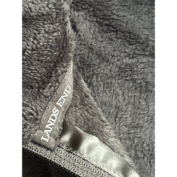 Lands End Black Quarter-Zip Fleece Pullover Jacket M 10-12 Soft Warm Womens - Picture 6 of 9
